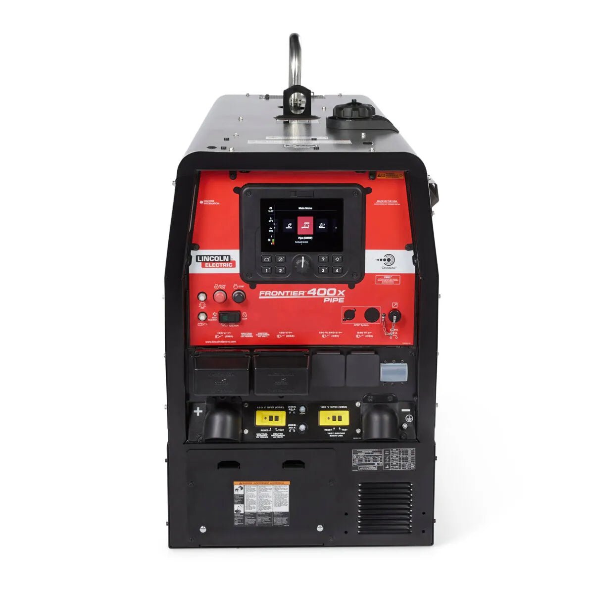 Lincoln Frontier 400X Pipe Kubota Engine Welder/Generator (K3485-2) with digital controls, panel ports—pipeline welding equipment.