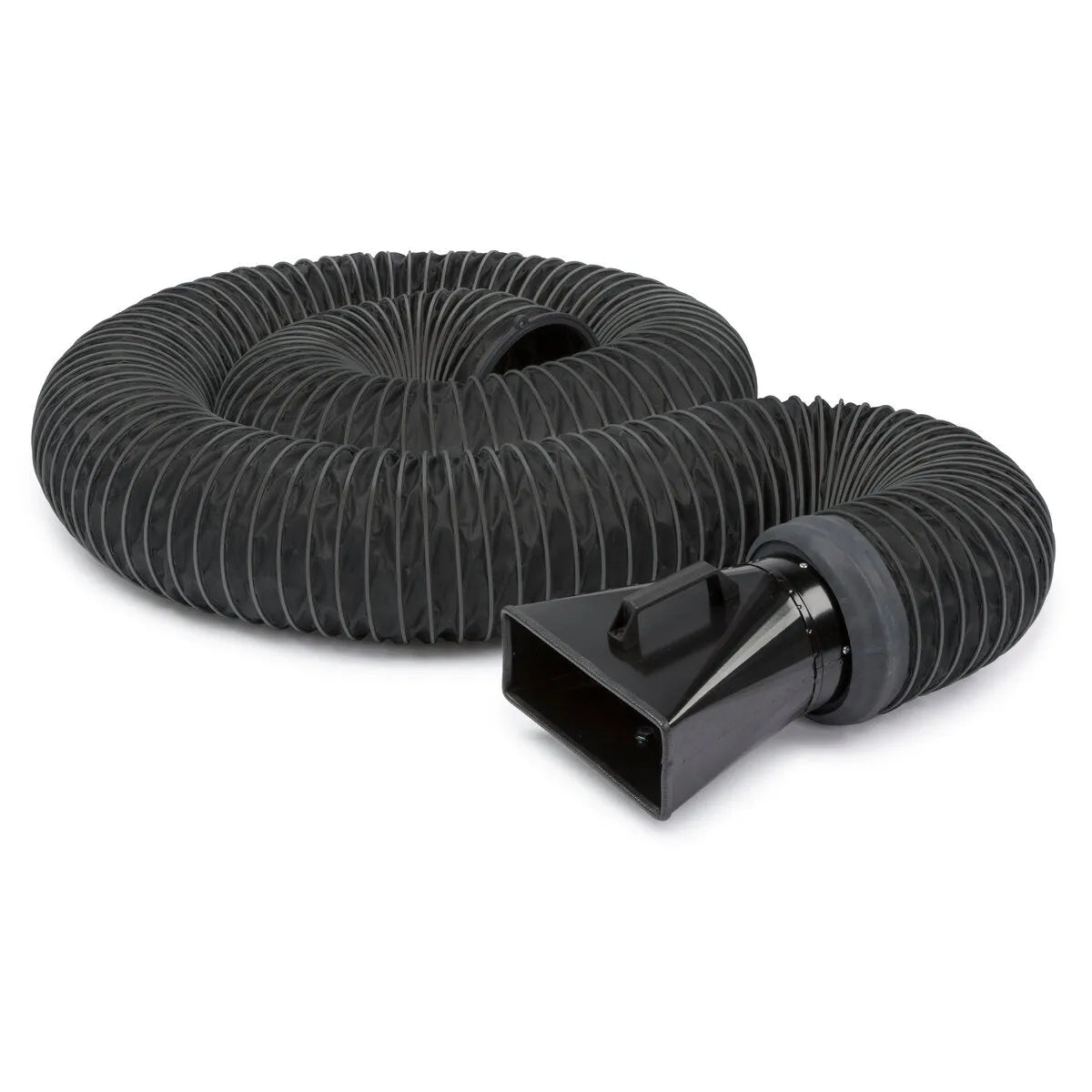 Lincoln Welding Hose and Hood Set K1668-3, 16.4 ft black flexible hose and nozzle, welding accessory on white background.