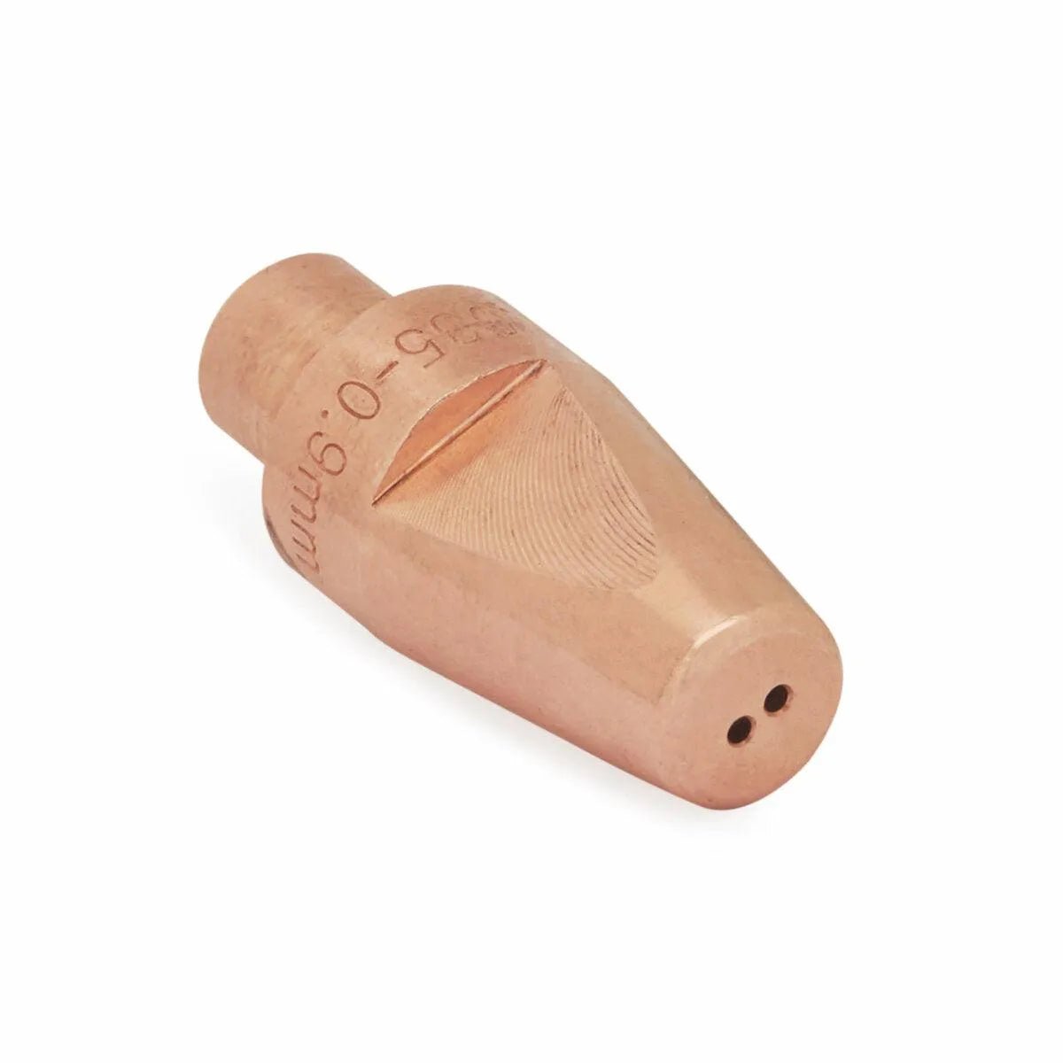 A Lincoln HyperFill Contact Tip (.047 in, 10/pack, KP4482-047) features a tapered cylindrical copper body, textured grip, two small holes at the narrow end, and KP4482-047 engraving—displayed on a white background.