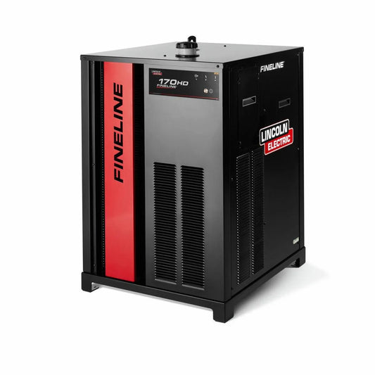 Lincoln Plasma Cutter K4910-1: black/red welding tool with control panel, front and side vents, ideal for WeldingMart pros.