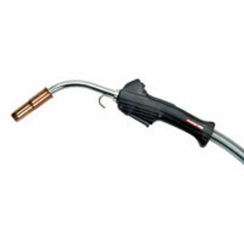 Lincoln MAGNUM 400 welding gun 15ft K1723-2 with black handle, curved neck, copper nozzle—ideal MIG welder accessory from WeldingMart.