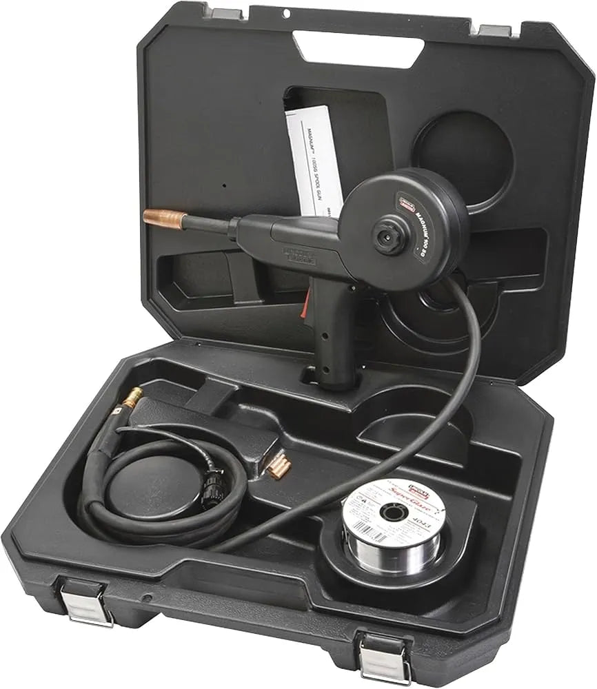 Lincoln Magnum PRO 100SG Spool Gun Kit, 8-pin, 10 ft with cable, aluminum wire, manual in hard case—welding tool at WeldingMart.