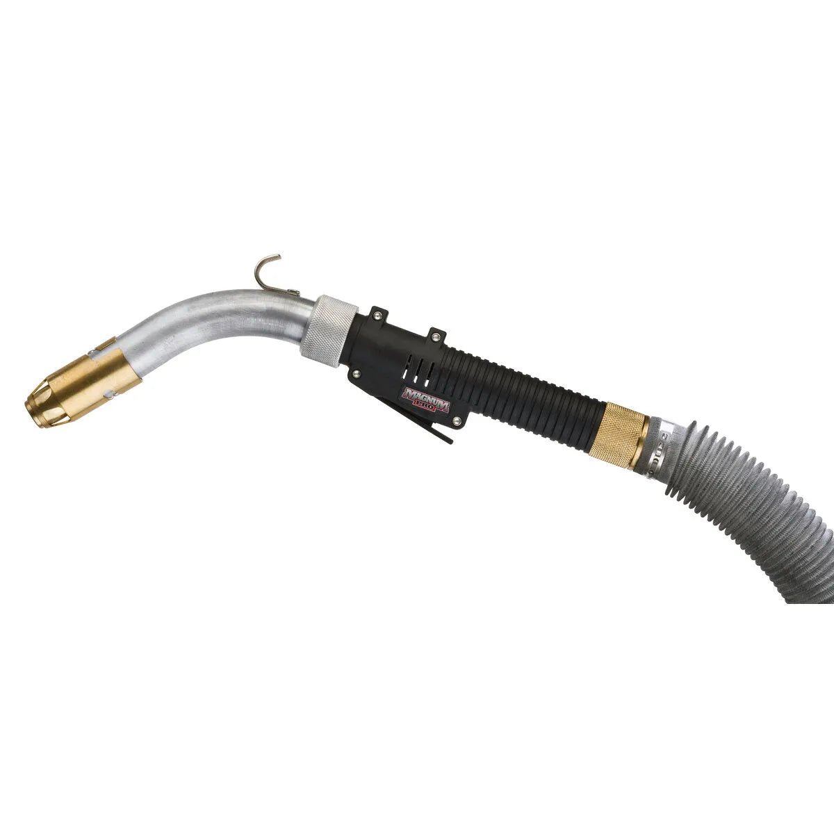 Lincoln Magnum Pro 550 Fume Welding Gun K2650-1 with vacuum hose, metal nozzle, brass tip—top welding accessory at WeldingMart.