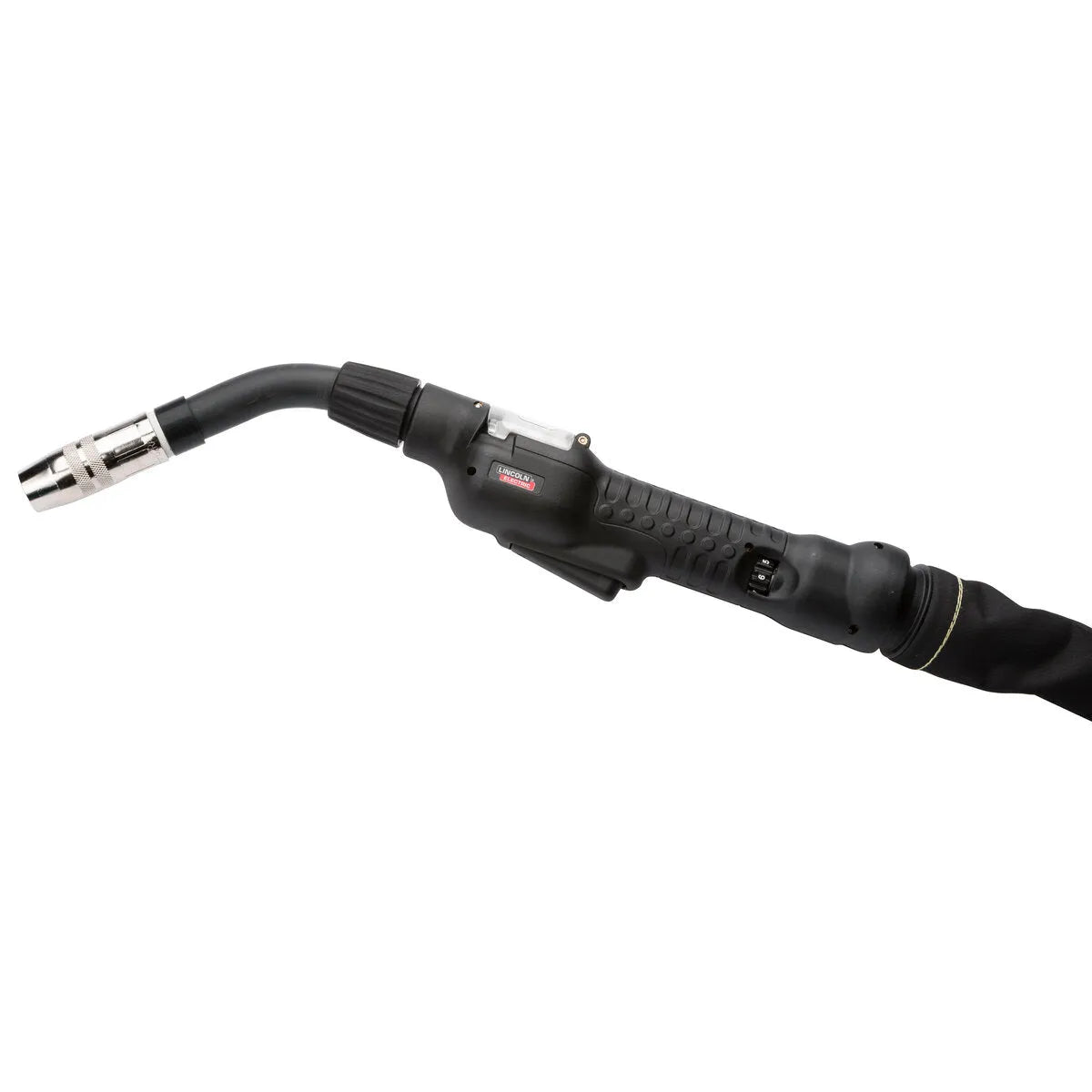 Lincoln Magnum PRO AL FC 225 Air welding gun (K4797-1) with curved neck, 15ft cable, textured grip—welding tool at WeldingMart.