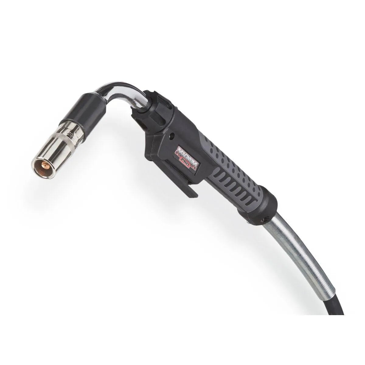 Lincoln Magnum PRO Barrel HDE 250 Fast-Mate 25 ft MIG welding gun with metal nozzle, textured handle, flexible cable, WeldingMart.