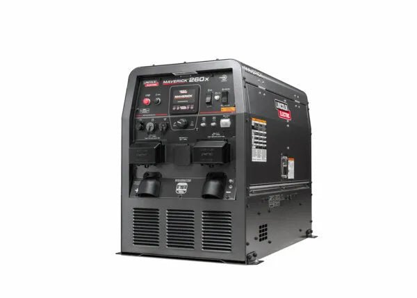 Lincoln Maverick 260X Engine-Driven Welder Kubota K5272-1, CrossLinc tech, control panel, on white – WeldingMart equipment.