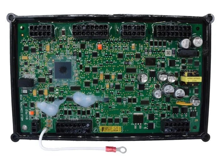 Lincoln OEM G5507-4 Ranger Weld Control PC Board Assembly for engine driven welders, with capacitors, resistors, and connectors.