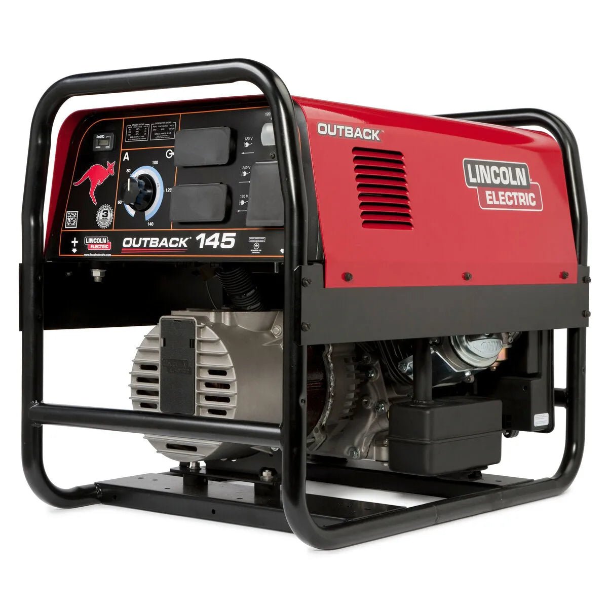 Lincoln Outback 145 Engine Driven Welder Kohler K2707-2, portable red/black welding equipment with control panel and metal frame.