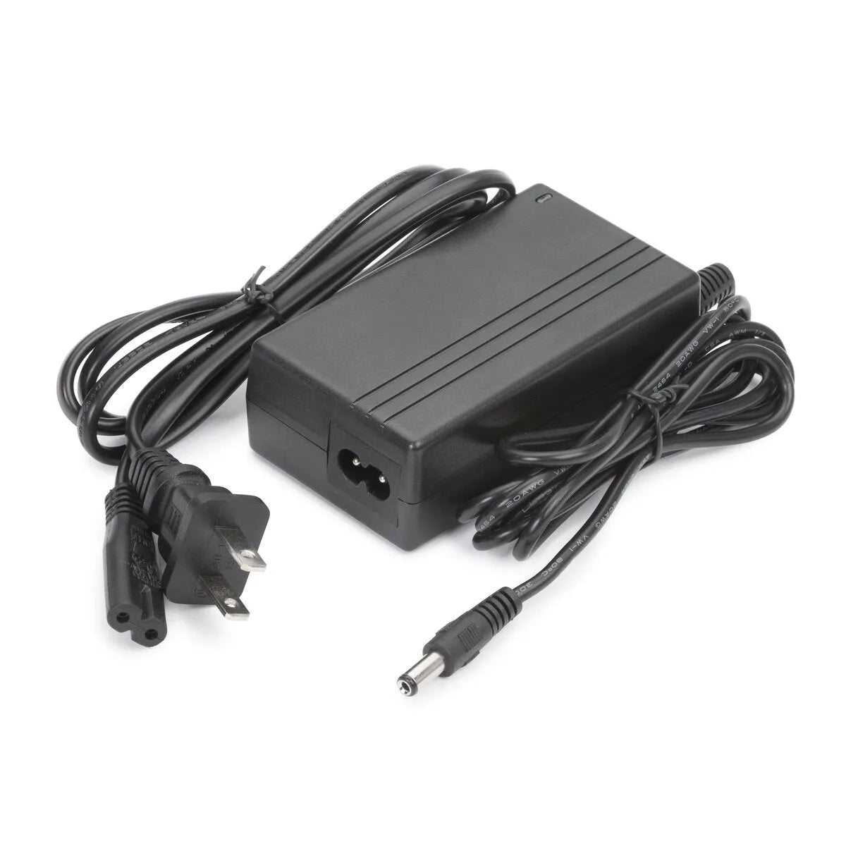 Lincoln PAPR Battery Charger 115V KP3932-1 with adapter, power cord, and barrel connector—essential welding accessory, on white background.