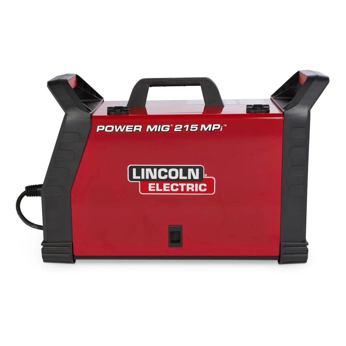 Lincoln Power MIG 215 MPi Multi-Process Welder K4877-1 red/black, top handle, vents, left power cord—WeldingMart equipment.