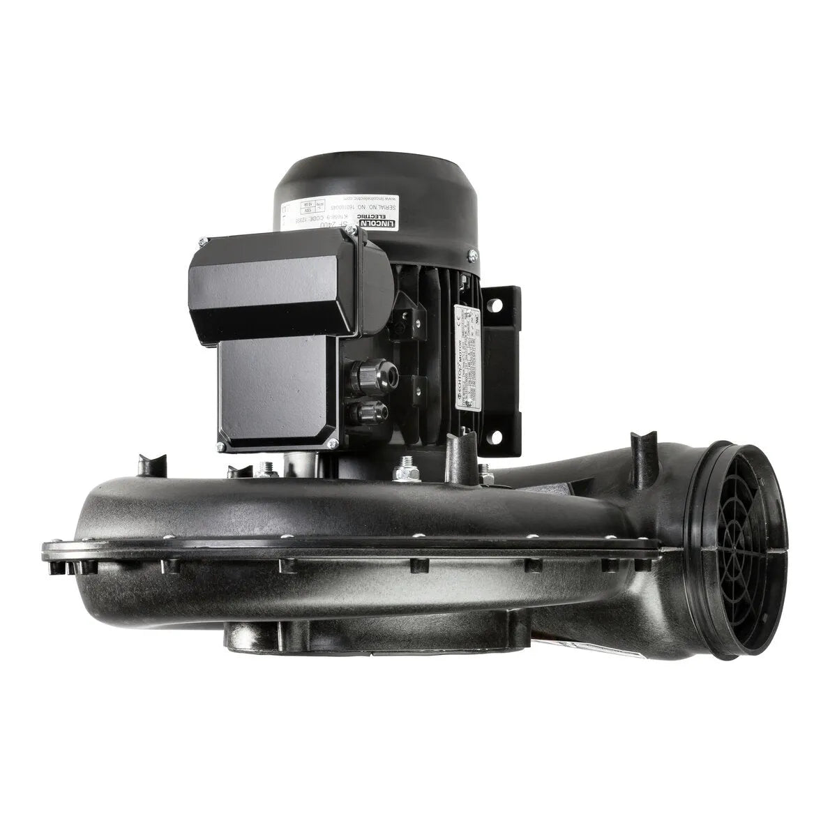 Lincoln Prism 2400 1 HP Fan for welding shops, 230V industrial blower, 1200 CFM, top motor, intake grill, WeldingMart tool.