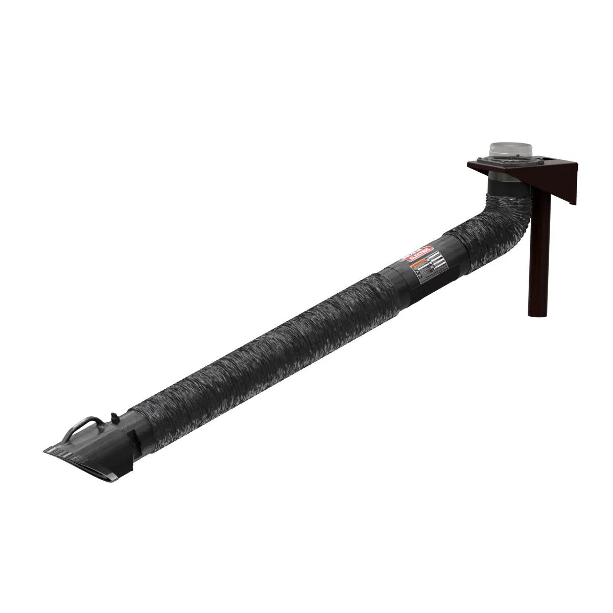 Lincoln Prism Wall Mount Telescopic Fume Arm K1655-14 for welding, with flexible hose and nozzle for workshop fume extraction.