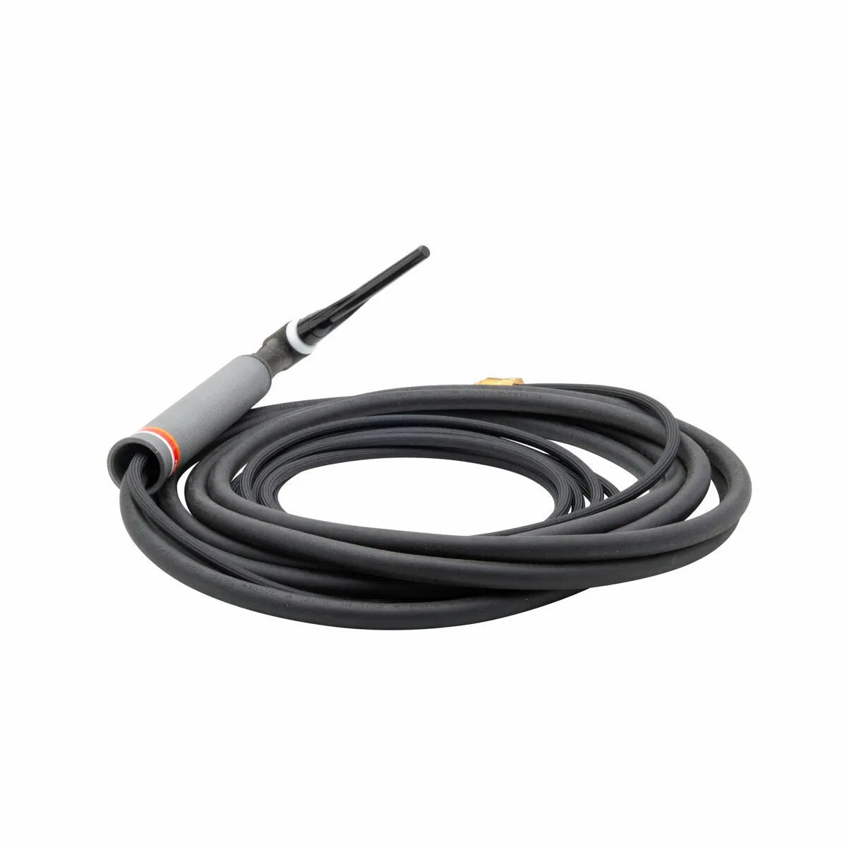 A coiled black cable with a gray cylindrical handle on one end and a thin, pointed tip extending from the handle. The opposite end of the cable features a metallic connector, typical of Lincoln PTA-26 TIG Torch models.