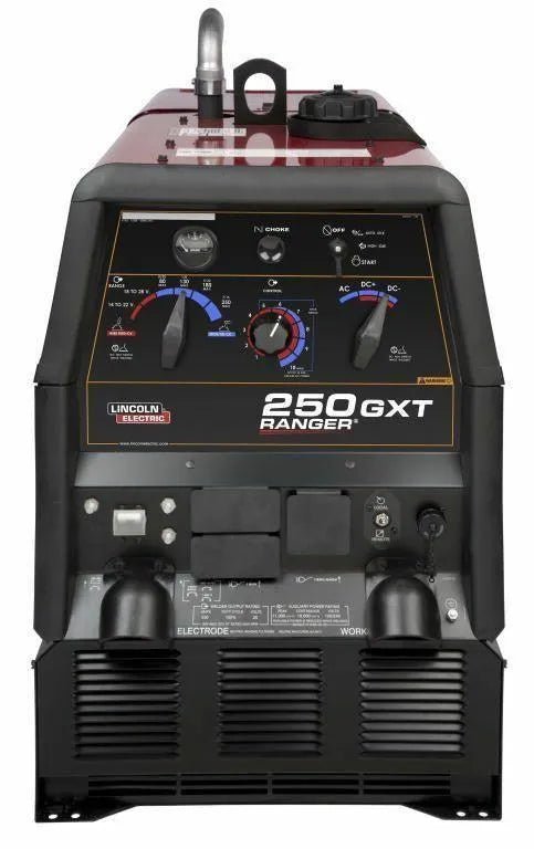 Lincoln Ranger 250 GXT Low Hour Engine Welder Kohler, WeldingMart demo, detailed control panel, dials & brand model visible.