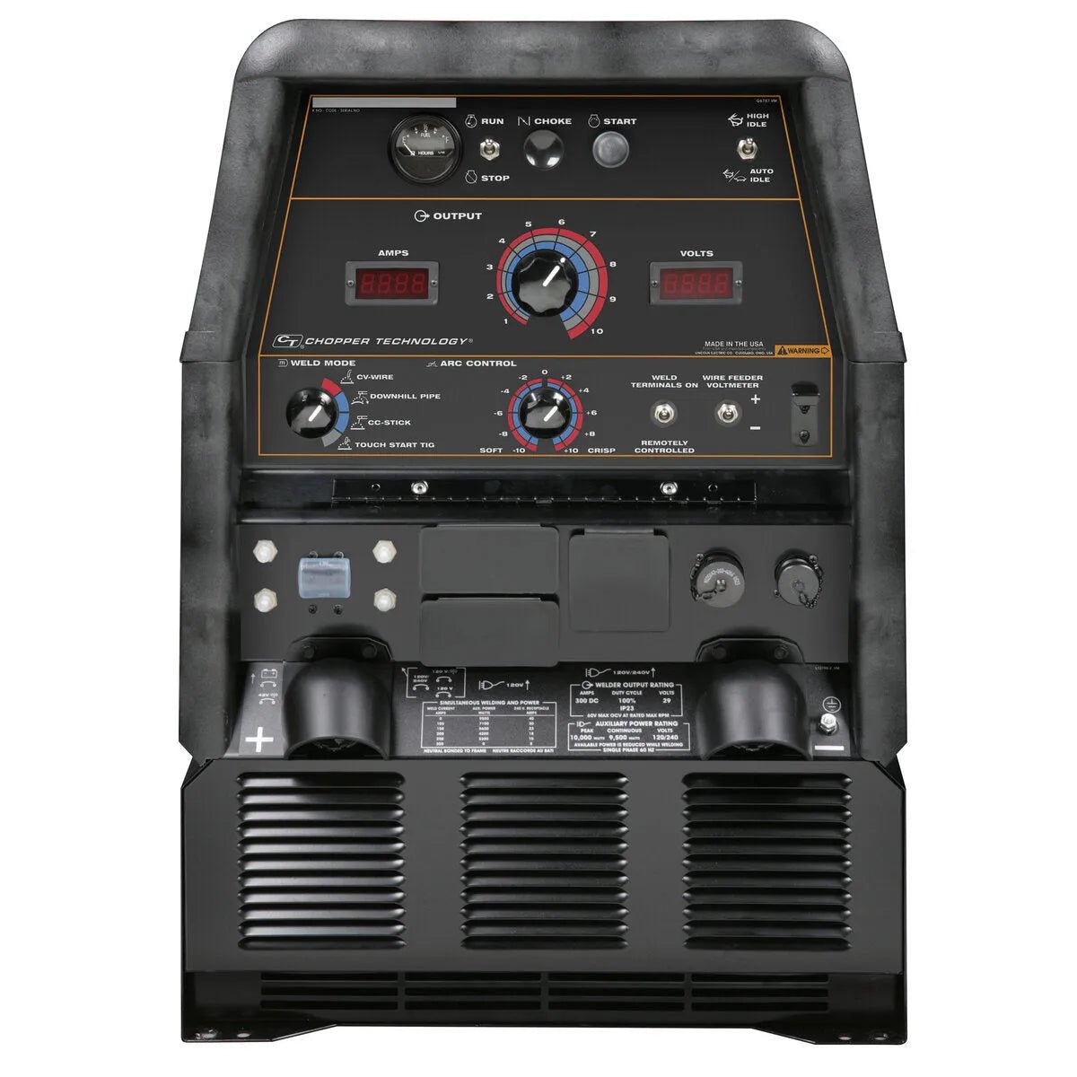 Lincoln Ranger 305 G Engine Driven Welder K1726-5 front view, welding equipment with dials, switches, LED displays, and ports.