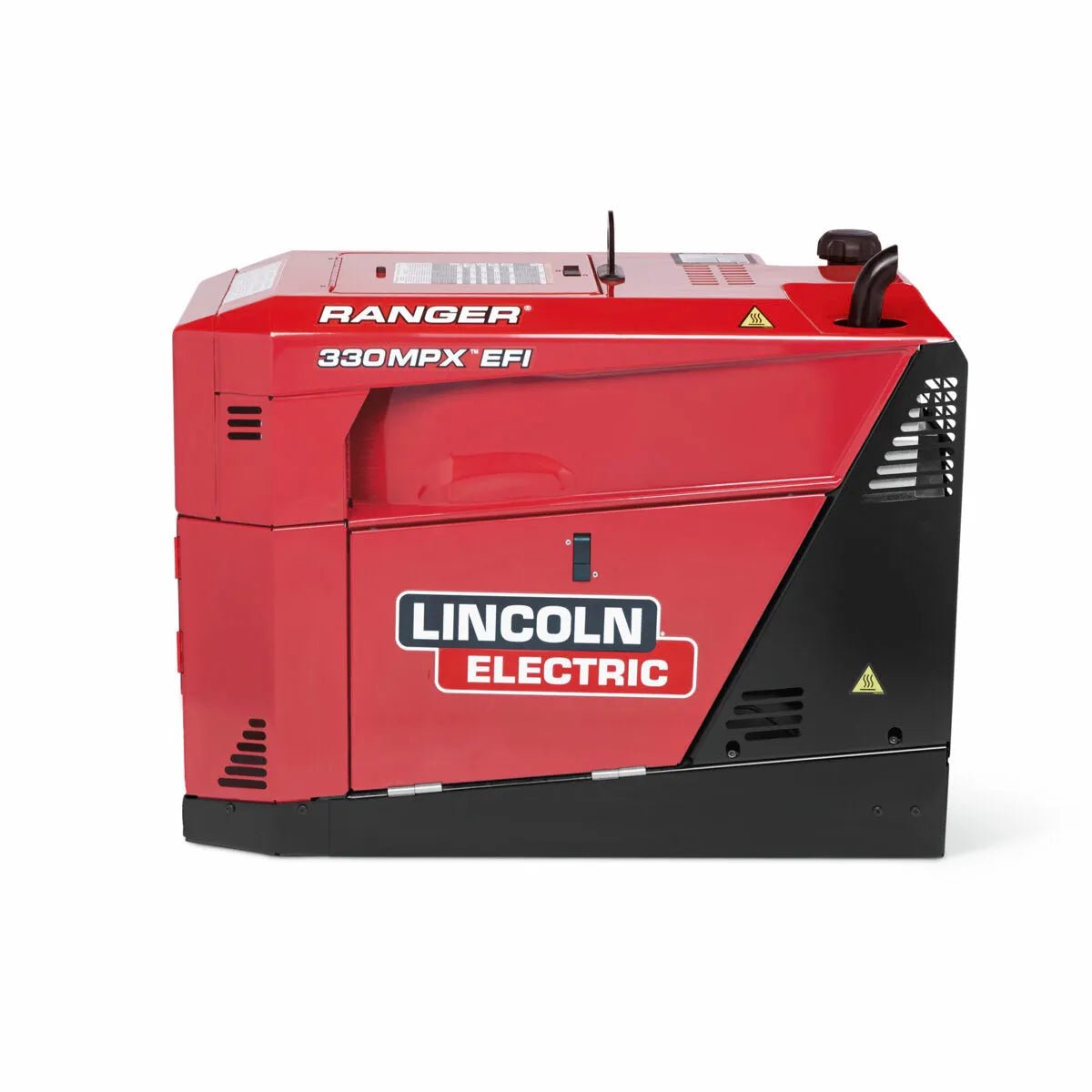 Lincoln Ranger 330MPX EFI Engine Driven Welder Kohler K4779-1, red, with vents, control panel, and Lincoln logo, WeldingMart tool.