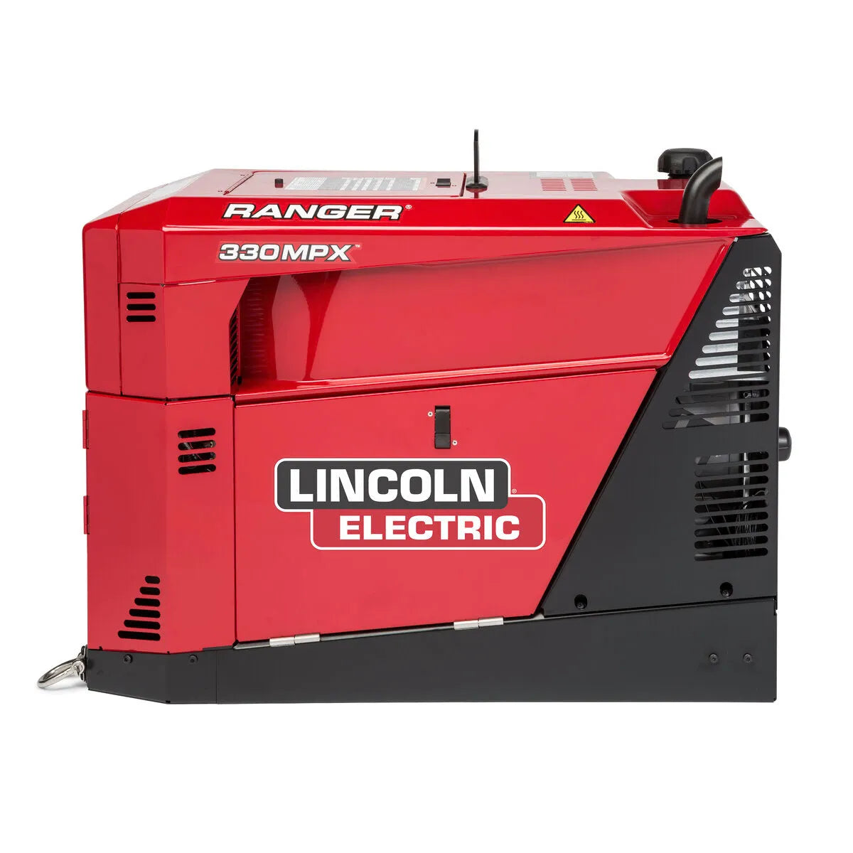 Lincoln Ranger 330MPX Engine Driven Welder Kohler K3459-1, pro welding equipment with side vents, control panel on white background.