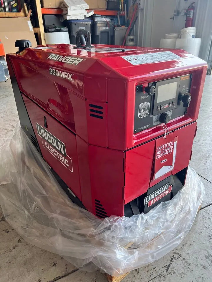 Lincoln Ranger 330MPX engine driven welder generator Kohler, low hours, demo model on pallet, WeldingMart workshop equipment.