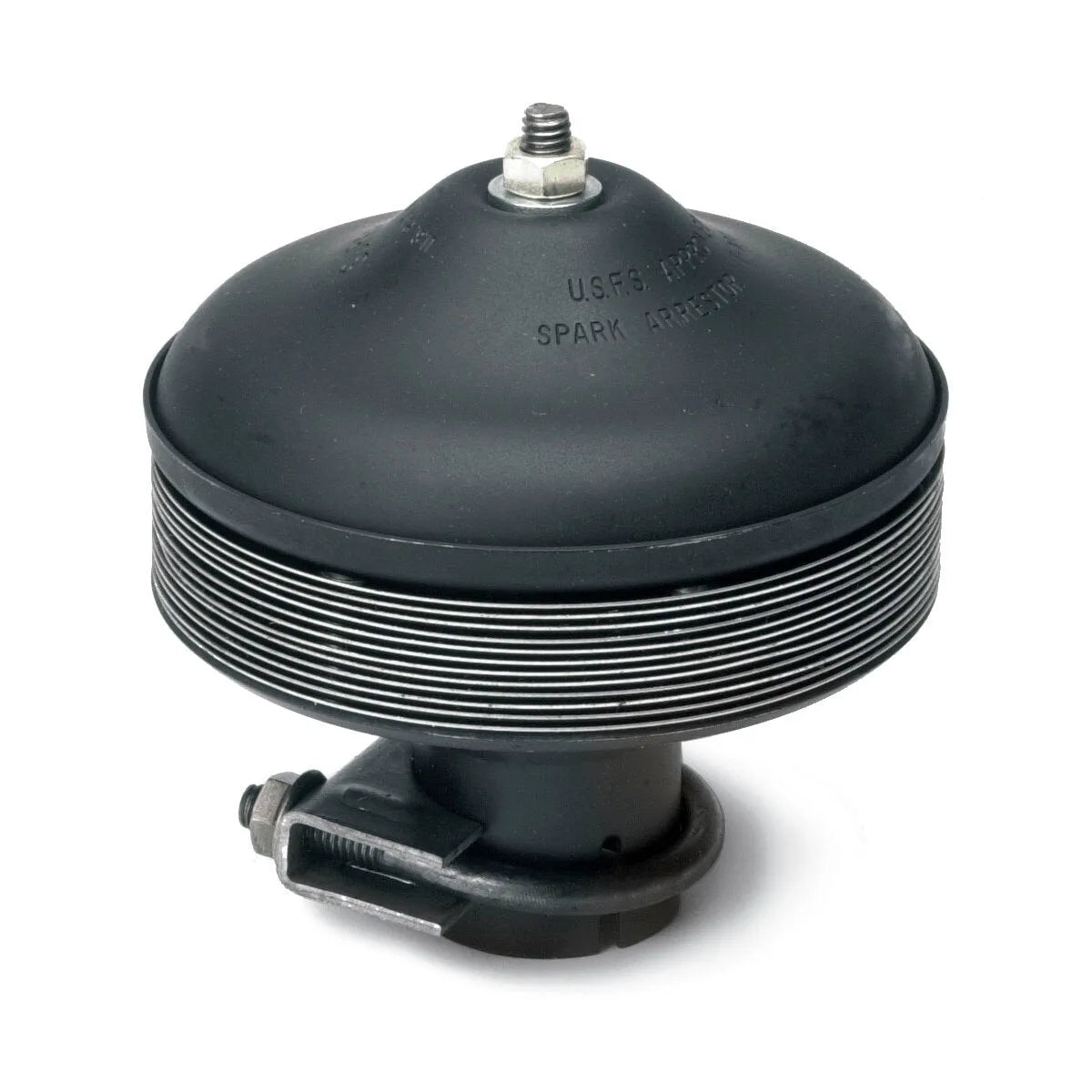 A black, round aircraft magneto with ribbed sides, a central top bolt, and a mounting bracket at the base is shown against a white background—compatible with the Vantage 500 Cummins for reliable performance.
