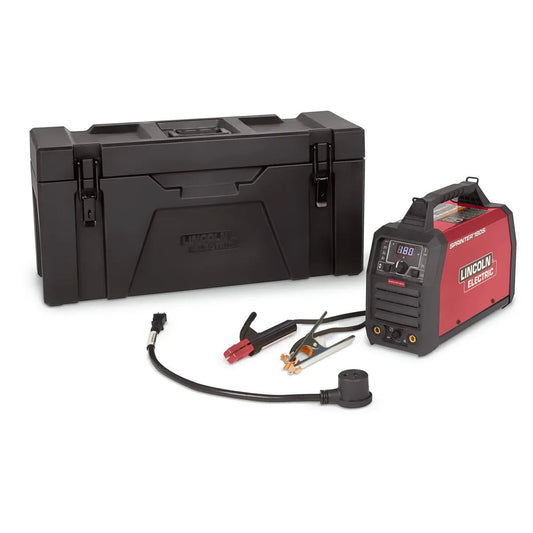 Lincoln Sprinter 180Si Case One-Pak K5600-1 welder with cables, clamps, and black storage case for portable TIG welding tasks.