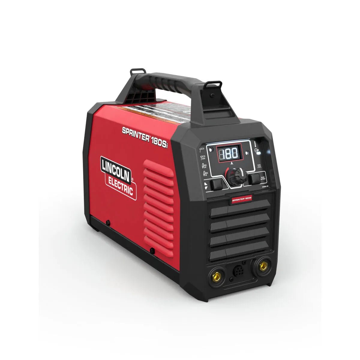 Lincoln Sprinter 180Si K5453-1 portable welder, red and black, digital display, front controls—WeldingMart welding equipment.