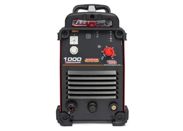 Lincoln Tomahawk 1500 Plasma Cutter U2809-1, pro welding equipment with controls and vents, in black and red factory demo unit.