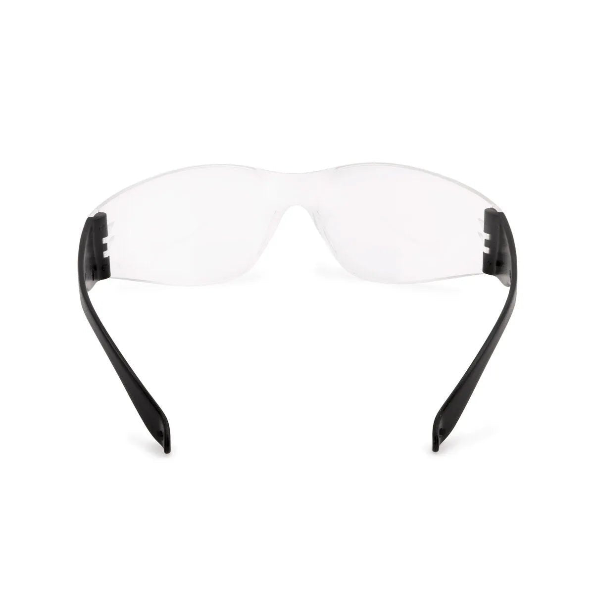Lincoln Welding Safety Glasses K3104-1, ANSI Z87.1 clear lenses, black arms—premium welder eye protection, front view.