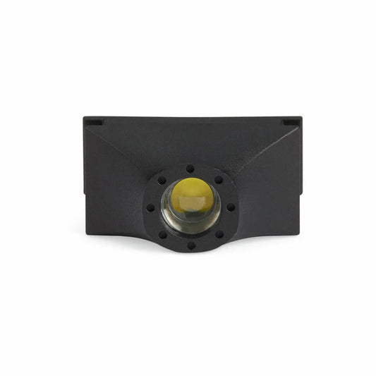A compact, rectangular black device with a central lens and several small holes, shown on a white background. Resembles the Lincoln VIKING 2450 ADV LED Light Kit (KP5245-1)โperfect for welding helmet lighting upgrades.