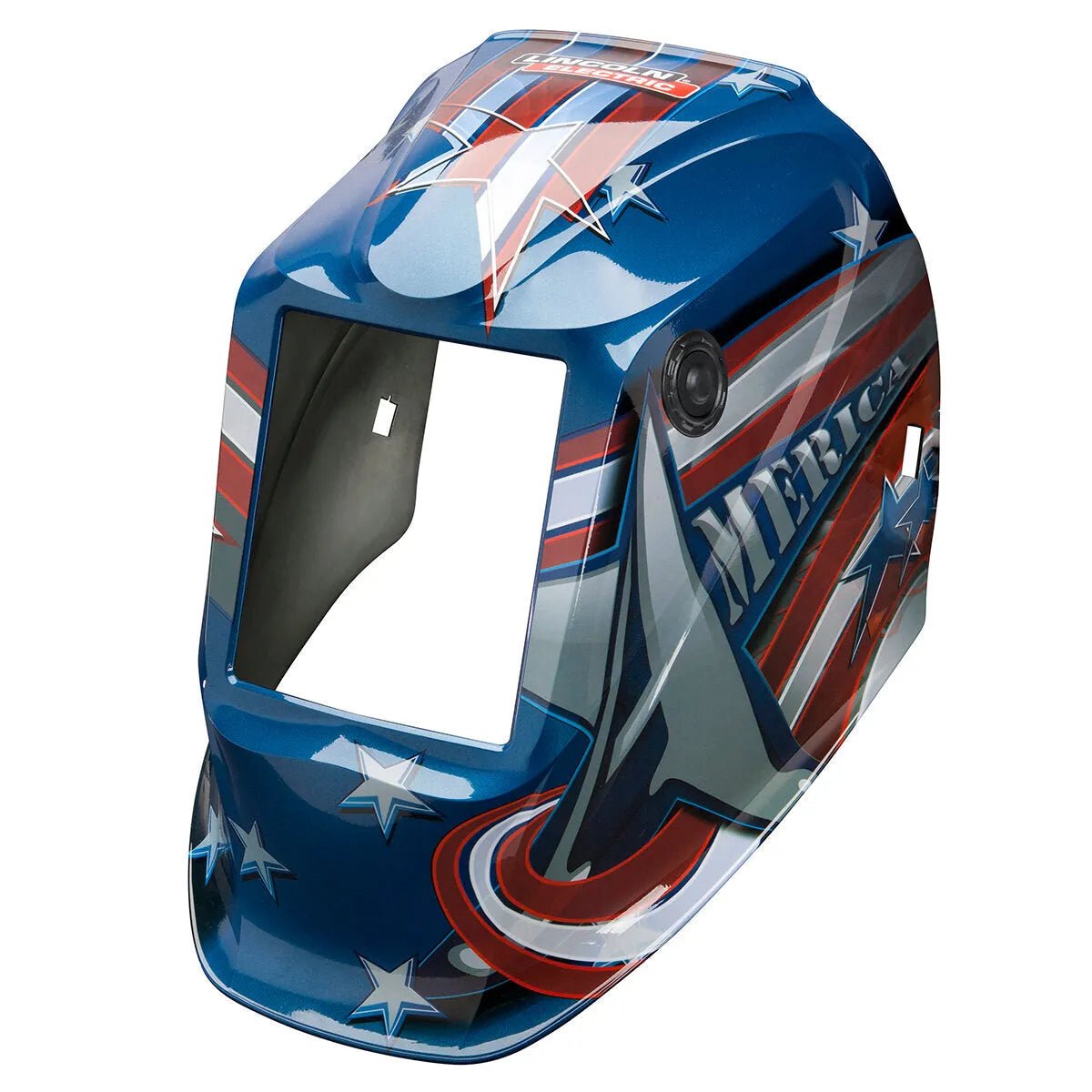 Lincoln VIKING 3350/2450 All American welding helmet shell, blue nylon, USA flag, "MERICA", replacement KP4565-1.