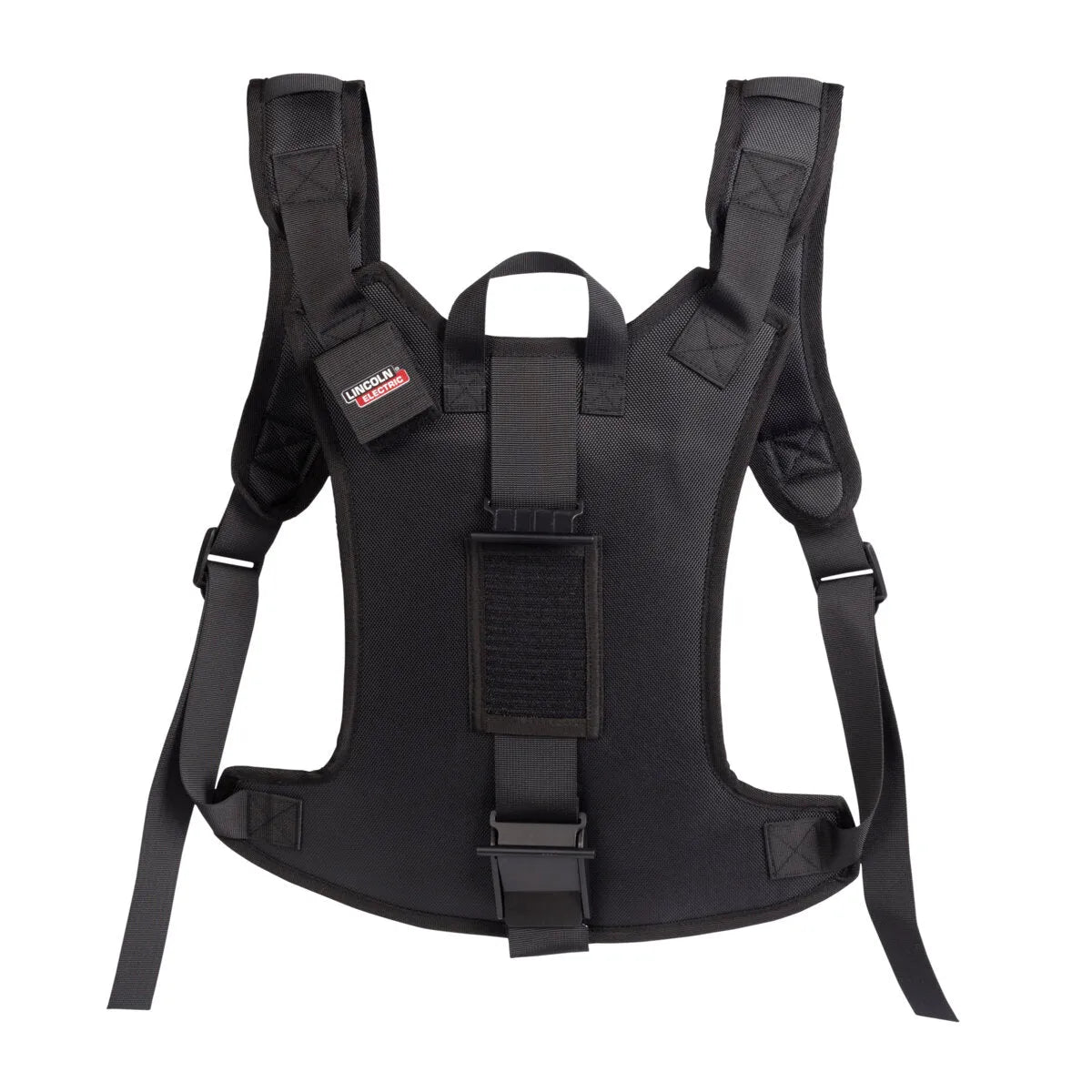 Lincoln VIKING PAPR KP5309-1 flame-resistant welding harness vest, adjustable straps, black, essential welder safety gear.