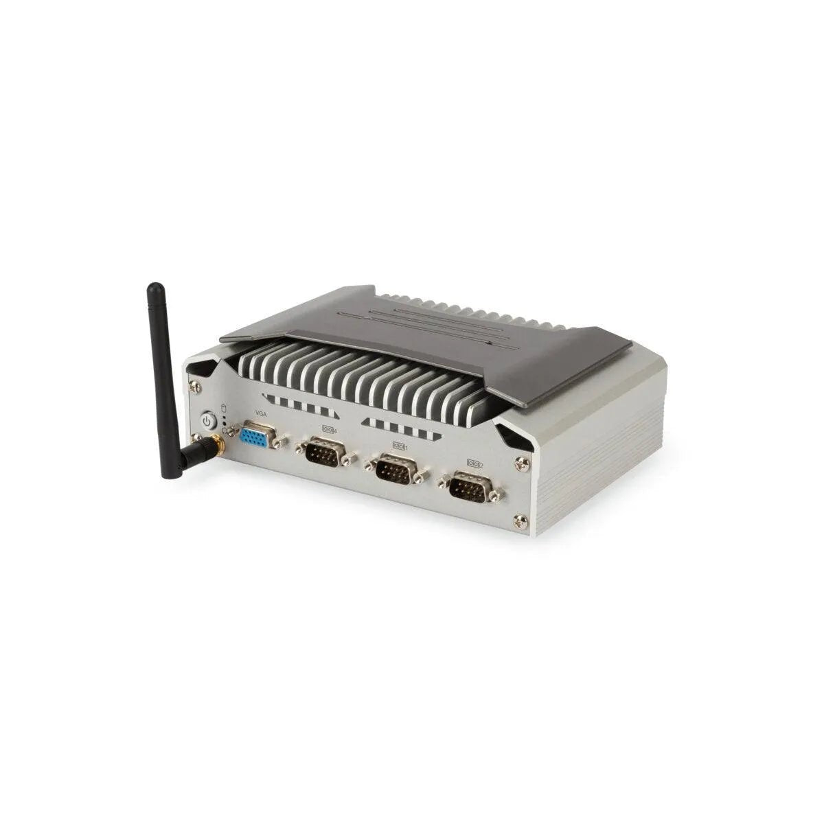 Lincoln Voyage Arc K5392-1 LAN Controller for welding equipment, metal case, cooling fins, ports & antenna, white background.