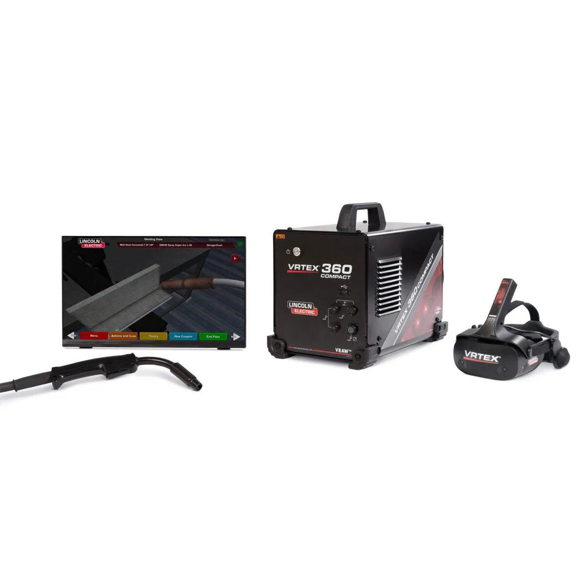 Lincoln VRTEX 360 Compact-Bundle of 10 K4914-10 virtual welding training system with monitor, VR headset, simulator, torch.