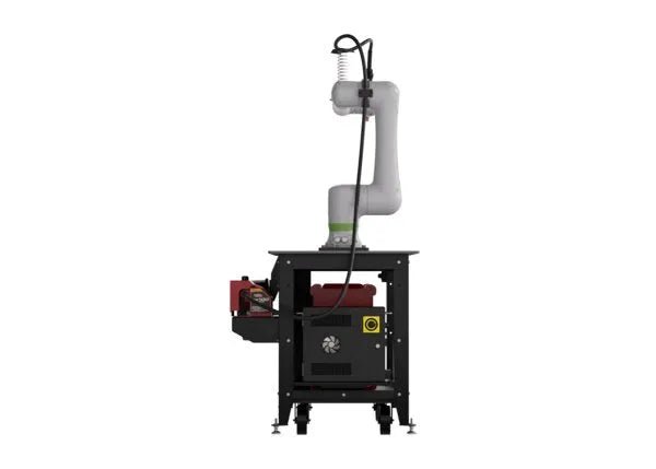 Lincoln ClassMate GoFa-5 Cobot Trainer with robotic arm on sturdy base, ideal for welding automation training and education.