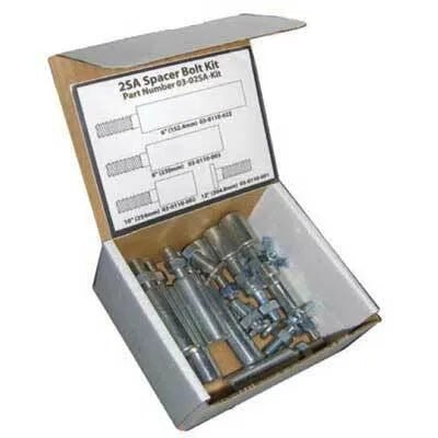 Mathey Dearman 4SA Spacer Bolt Kit open box with bolts, spacers, and instructions for welding or pipeline assembly from WeldingMart.