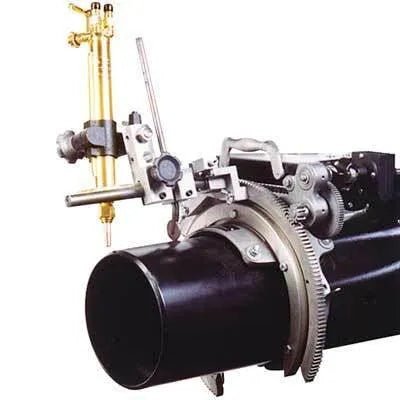 Mathey Pro Model with Out-of-Round Roller (03.0209.000) mounted on pipe for precise welding or cutting, WeldingMart tool.