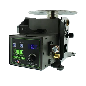 MK Products Cobraturn T-260 Digital Welding Turntable 127-008 with metal top, control knobs, digital display for precise welding.