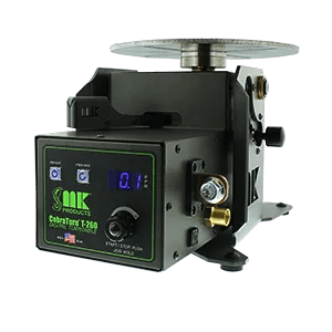 MK Products Cobraturn T-260 Digital Welding Turntable 127-008 with metal top, control knobs, digital display for precise welding.