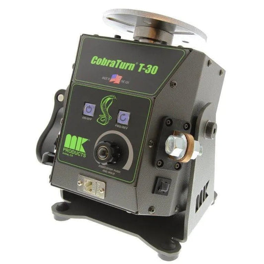 MK Products CobraTurn T-30 Digital Welding Turntable, precise control, metal plate, display, black/green, for WeldingMart tools.