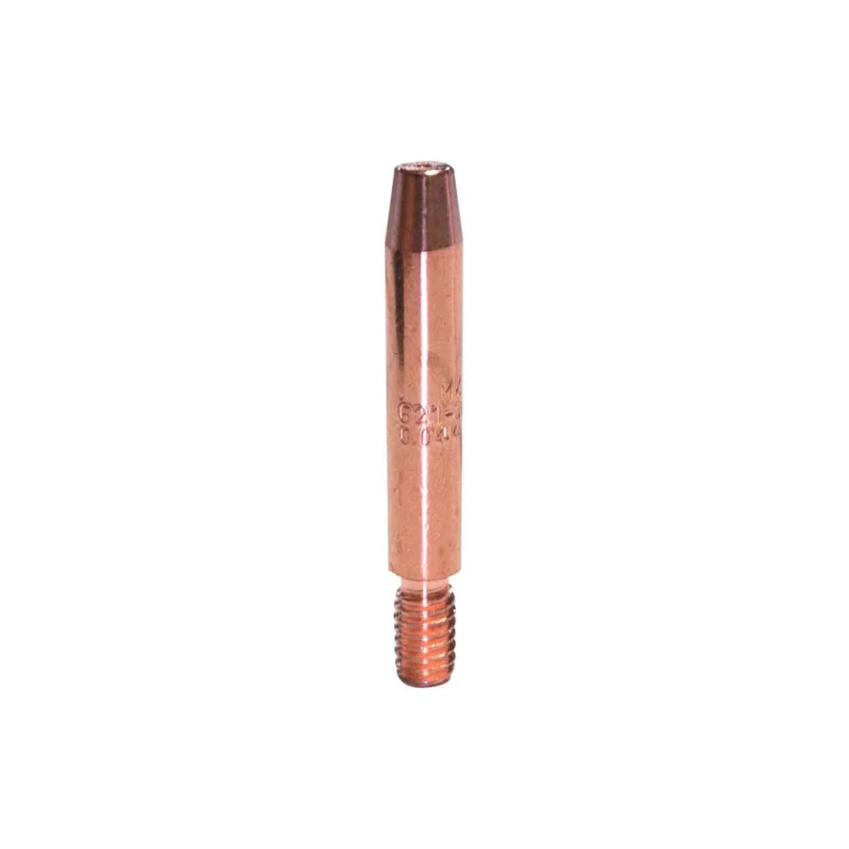 MK Products Contact Tip 1/4 X .044ID Short Arc - 25pc Pkg - 621-0002-25. This package contains 25 precision-engineered contact tips designed for short arc welding. Each tip measures 1/4 inch in diameter with a .044 inch inner diameter, offering durability and consistency for high-quality welds in short circuit transfer applications using .045 inch wire.