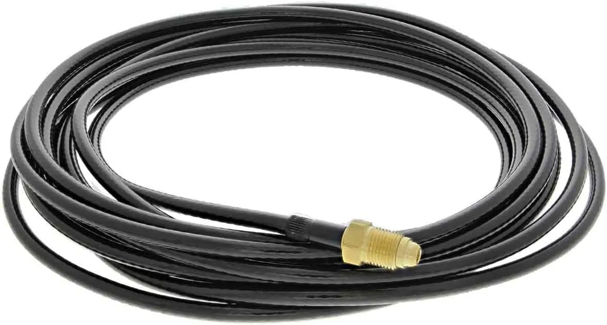 Professional-grade 50-foot gas hose designed for welding applications, featuring 1/8" internal diameter and heavy-duty construction, ensures reliable gas delivery for spool gun systems in demanding welding environments.