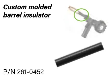 professional-grade barrel insulator - 261-0452 designed for 7-inch Sidewinder systems. features custom molded construction and reliable insulation. ensures proper electrical isolation and thermal protection in demanding welding applications.