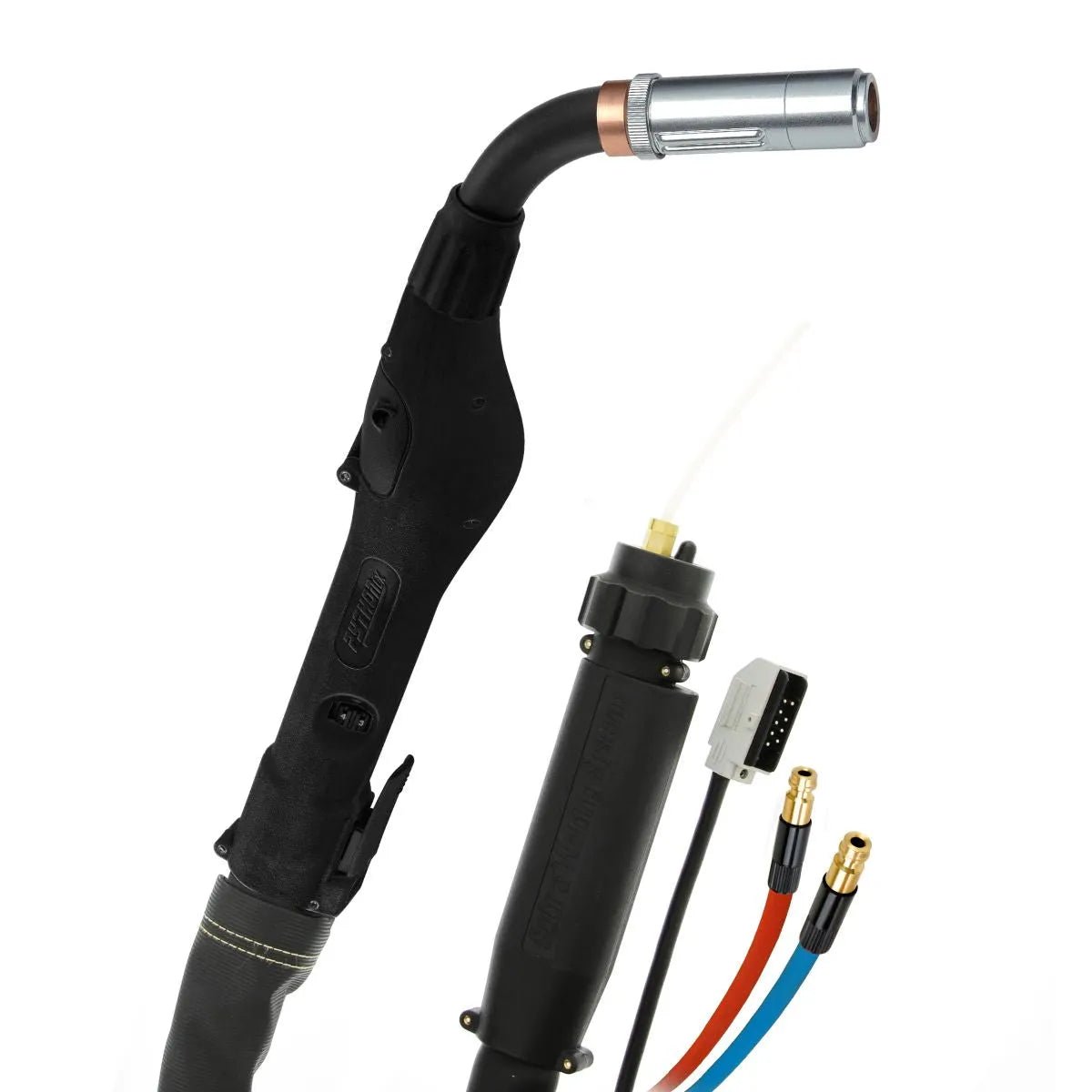 MK Python®LX Fronius® 9-Pin Water-Cooled Push-Pull Welding Gun 400A, 35ft, rotatable barrel, Ultra Flex cable, connectors.