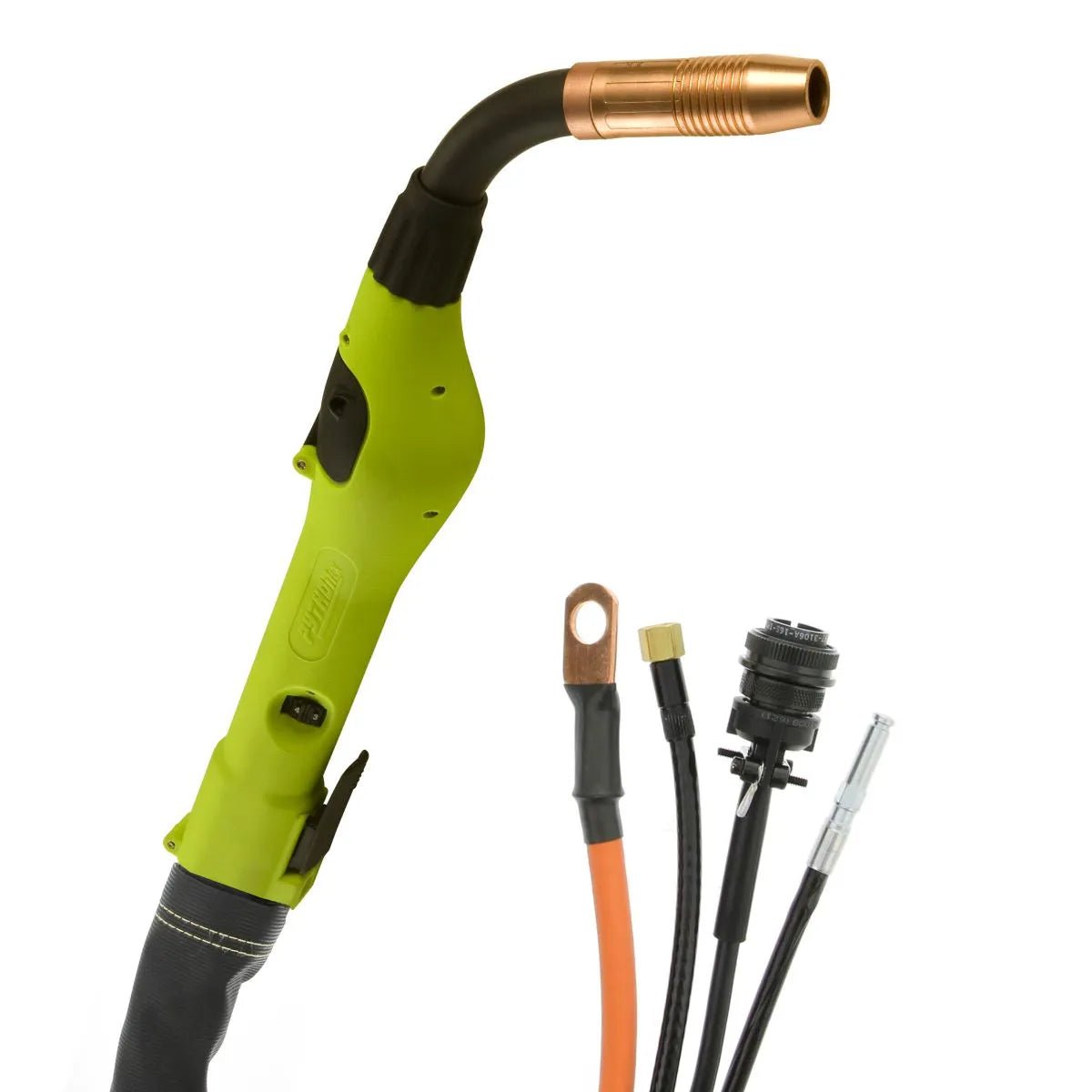 MK Python LX Push-Pull MIG Welding Gun, 15ft, 225A, 7-Pin with 4 cables for power, signal, control—WeldingMart accessory.