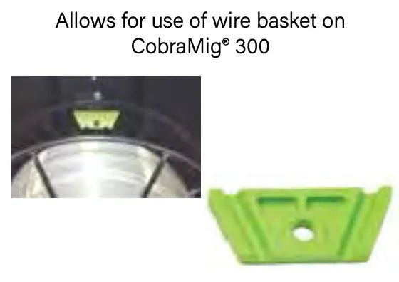 professional-grade wire basket adapter - 437-0340 designed for Cobra MIG 300 systems. features precision engineering and secure mounting design. ensures reliable wire basket integration in demanding welding applications.