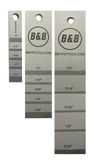 Stepped Pipe Wedge Small 2130 for welders, features labeled slots, B&B logo, BBPIPETOOLS.COM, perfect welding tool accessory.