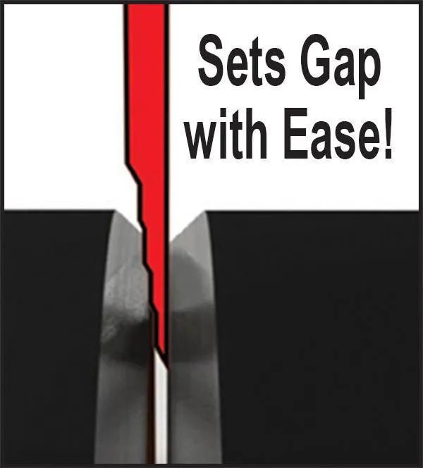 Stepped Pipe Wedge Small 2130 for welding, shown creating precise gap between pipes. Sets Gap with Ease! WeldingMart accessory.
