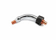 The Lincoln Magnum PRO Curve HDE Gun Tube, 45°, 250A KP4693-45 features threaded copper ends and a black plastic grip, shown isolated on a white background.