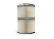 The Lincoln X-Tractor Filter (KP5178-4) is a cylindrical, oil-resistant MERV 11 filter with pleated off-white material, flat black end caps, and a gray horizontal band, shown upright against a plain white background.
