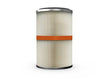 The Lincoln X-Tractor 2 Filter, MERV 16, OIL RESISTANT (KP5178-5) features pleated white material, metallic top/bottom edges, and an orange band—shown on a white background as a compatible replacement for the X-Tractor 2.