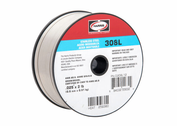 Harris 308L Stainless Steel MIG (GMAW) Welding Wire - 0308L12